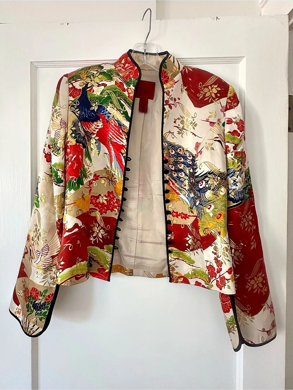 JS Collections Floral Blazer in Red & Cream Size 4 Like New